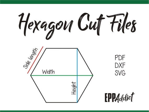 Hexagon cut files for english paper piecing svg dxf cricut silhouette patchwork quilting epp addict