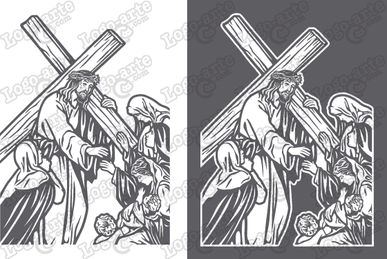 ª estaciãn del viacrucis tradicional vectorizada para corte