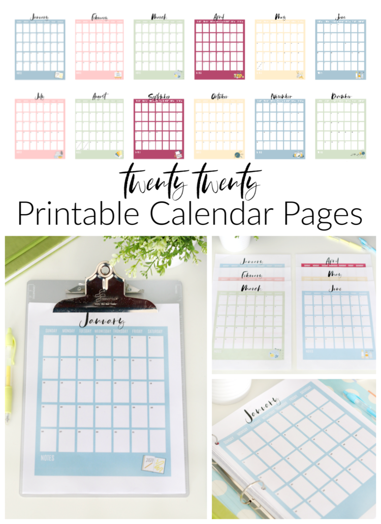 Printable calendar pages free