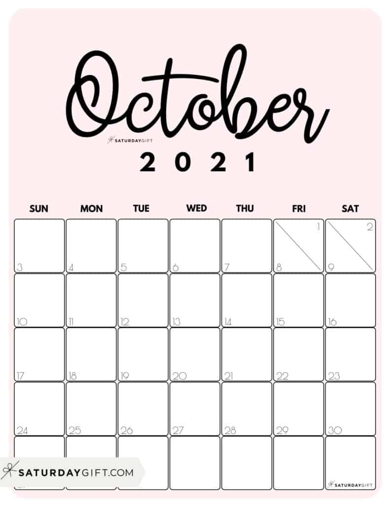 Cute free printable october calendar