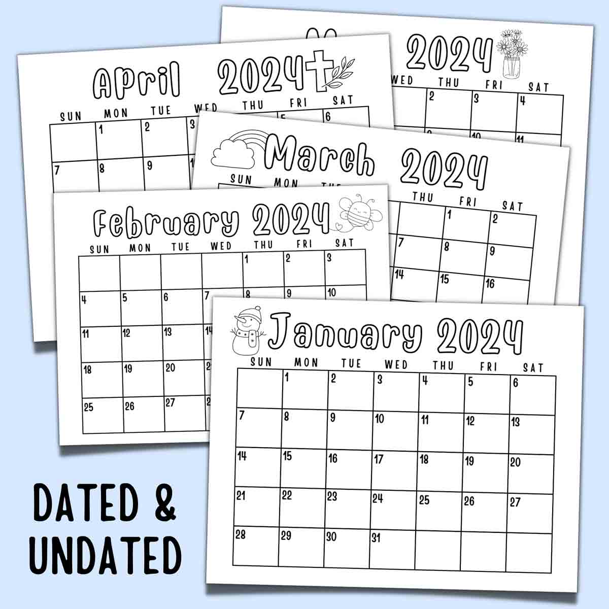 Free printable calendar for kids