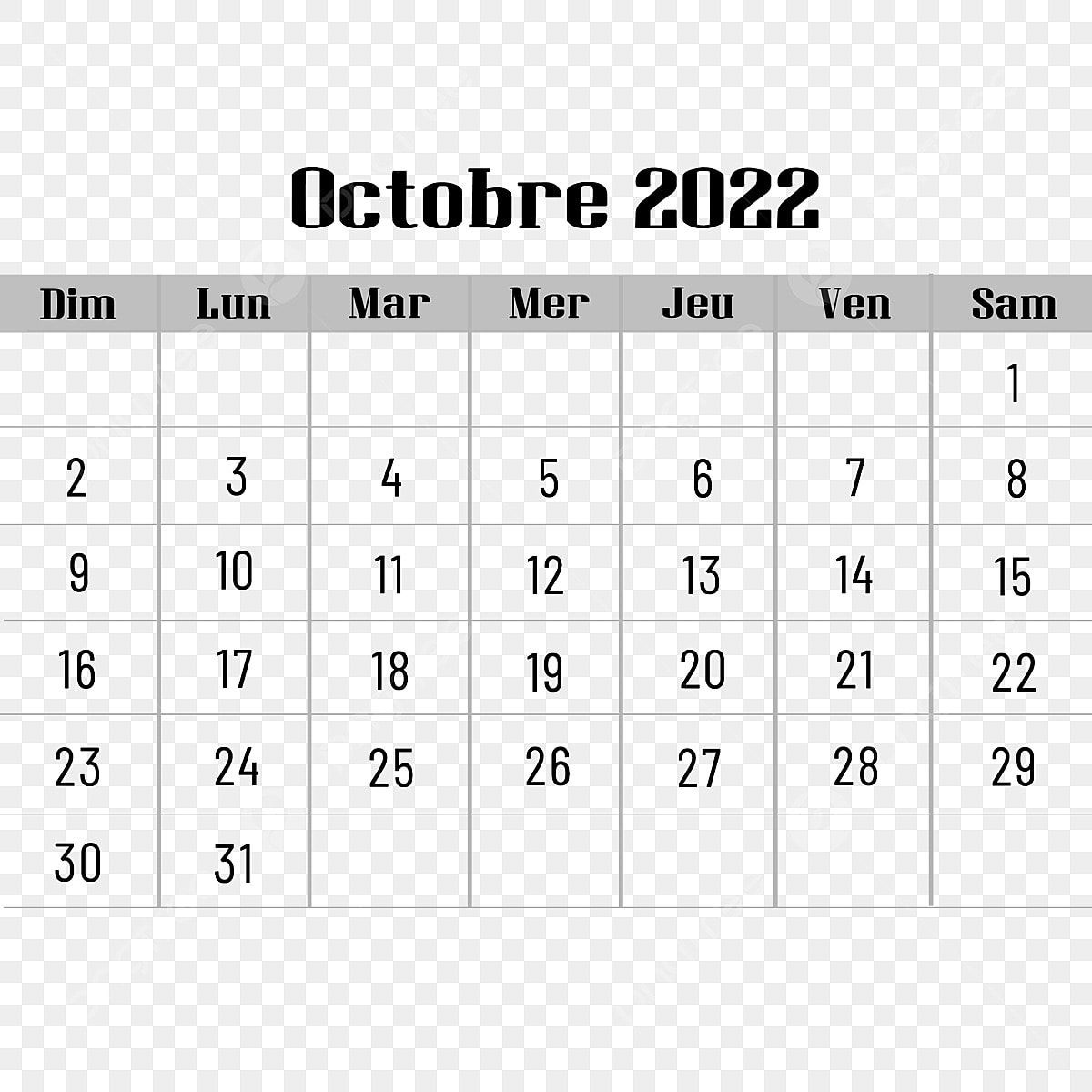 Calendar october png picture grey french calendar for october lattice autumn grey png image for free download