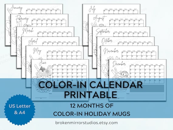 Printable calendar coloring book holiday coloring pages seasonal calendar adult coloring pages printable calendar any year