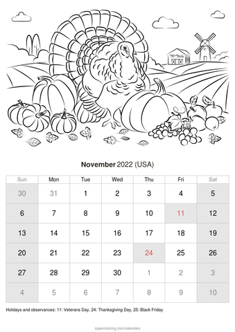 November calendar