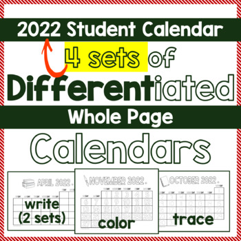 Monthly student calendar