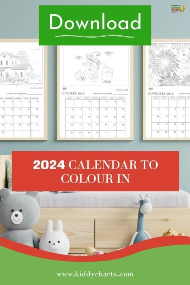 Free printable calendar pages for kids for