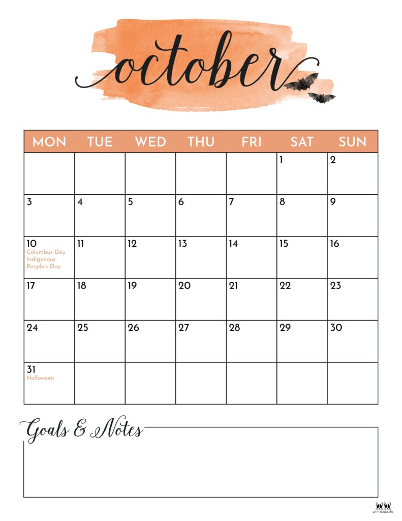 October calendars