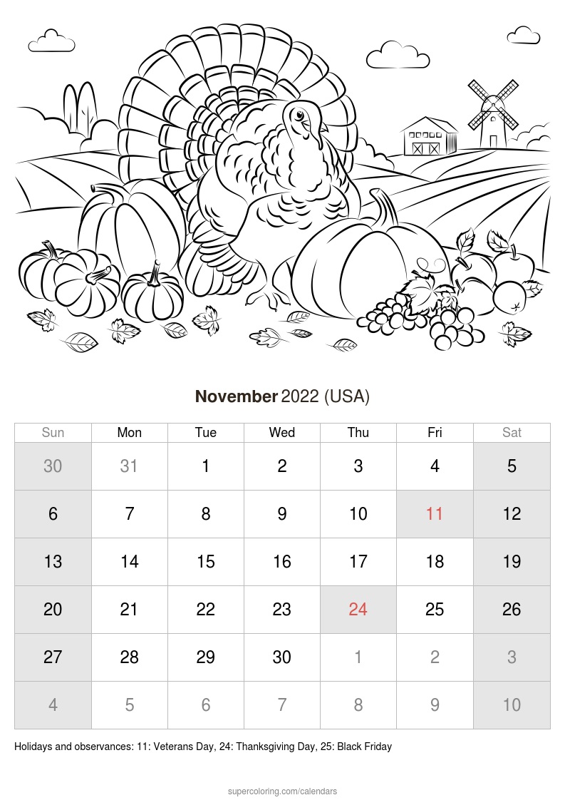 November calendar