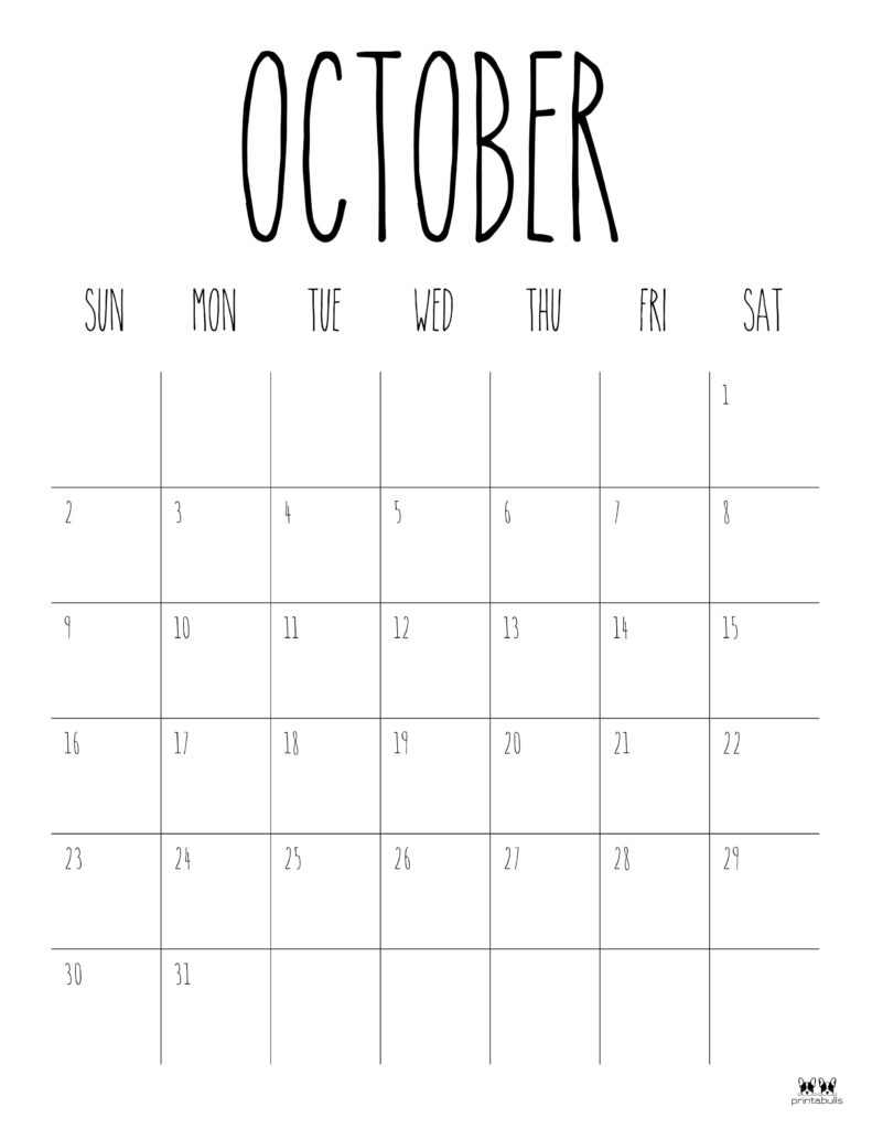 October calendars