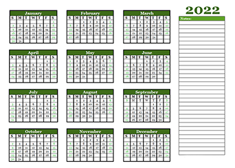 Calendar template months per page