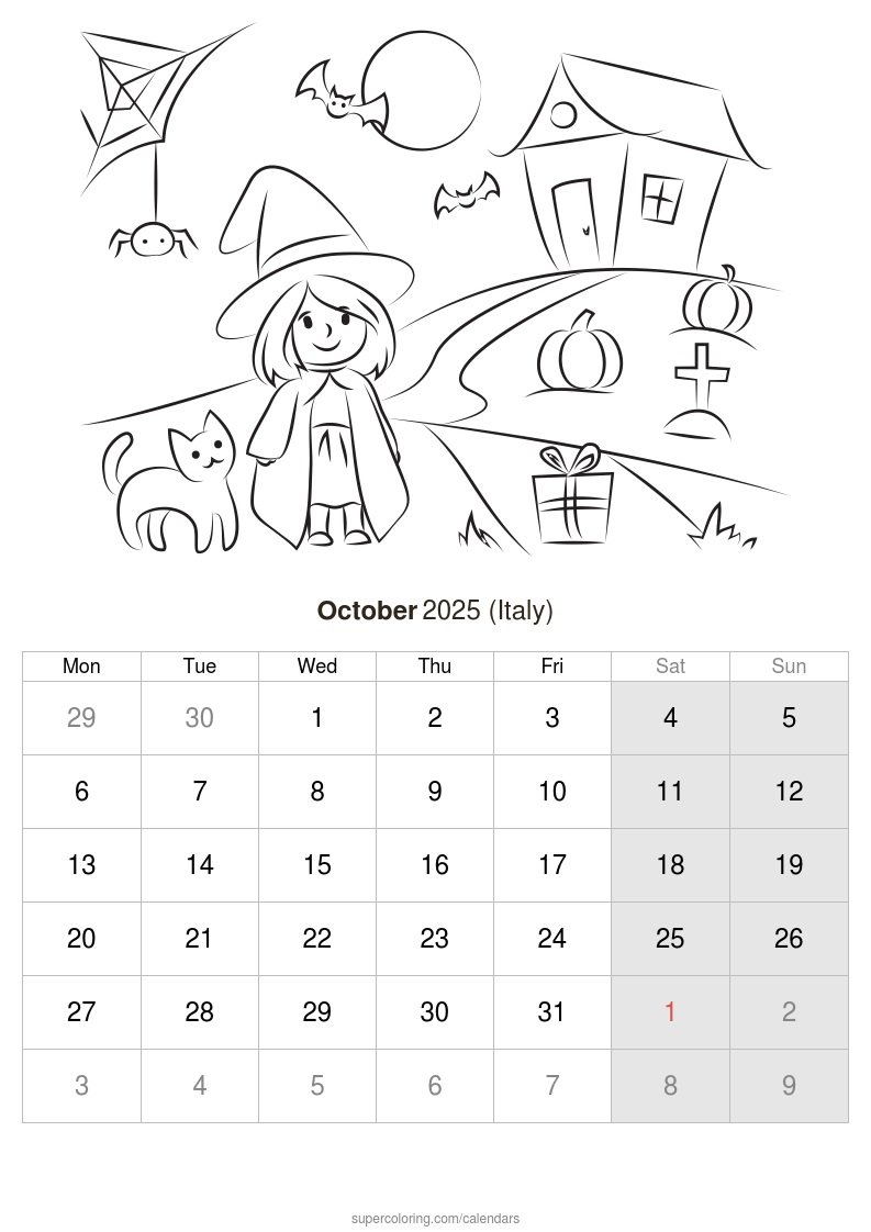 October calendar