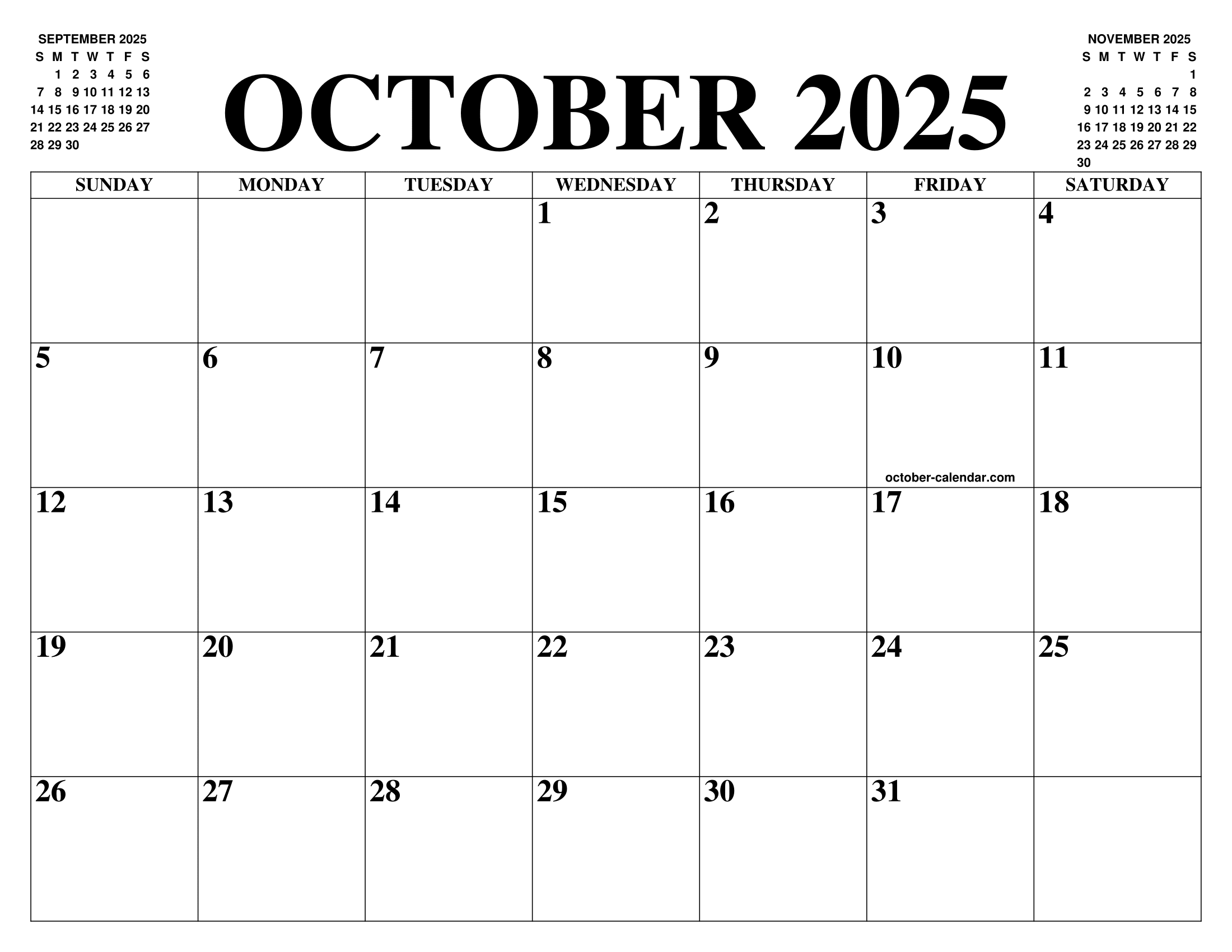 October calendar of the month free printable october calendar of the year