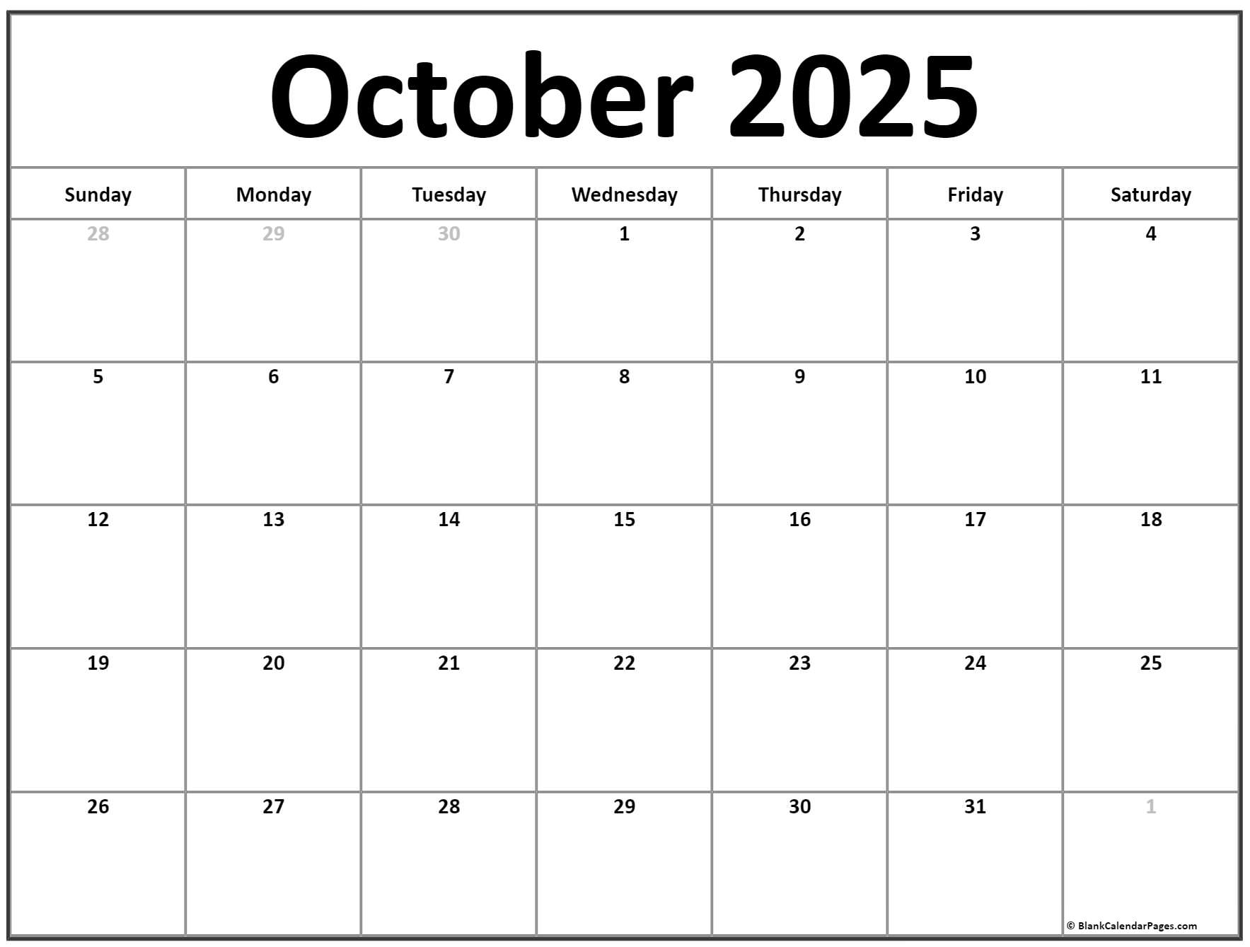 October calendar free printable calendar