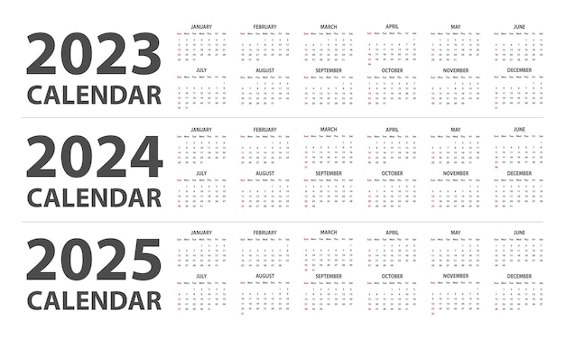 Premium vector calendar vector monthly calendar for years week starts on sunday