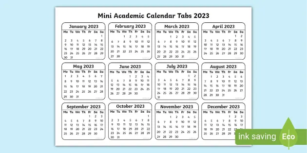Mini calendar tabs and teacher made