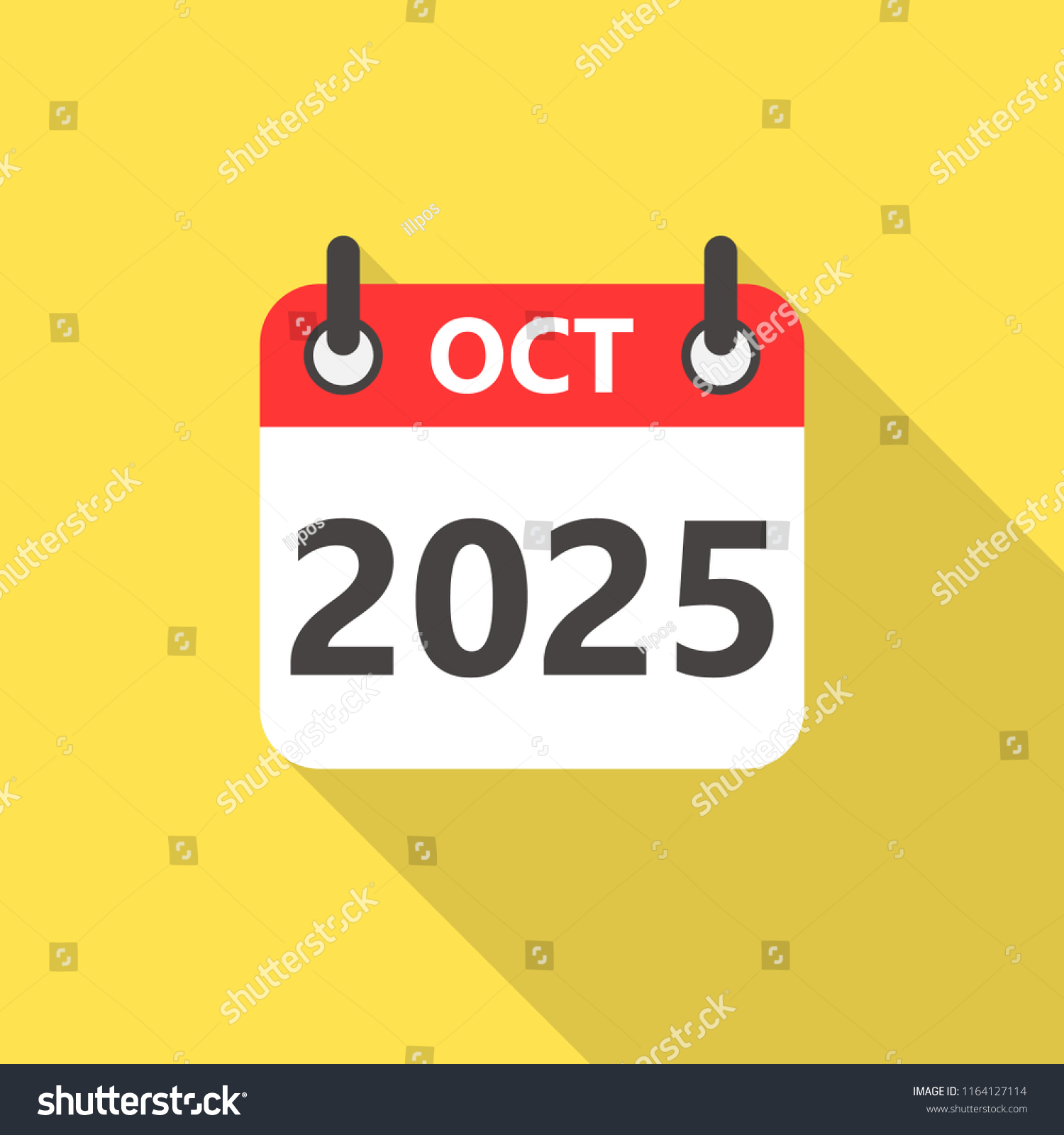 October year calendar flat style stock vector royalty free