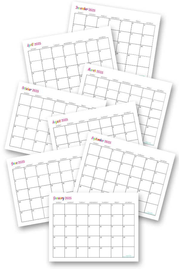 Custom editable free printable calendars