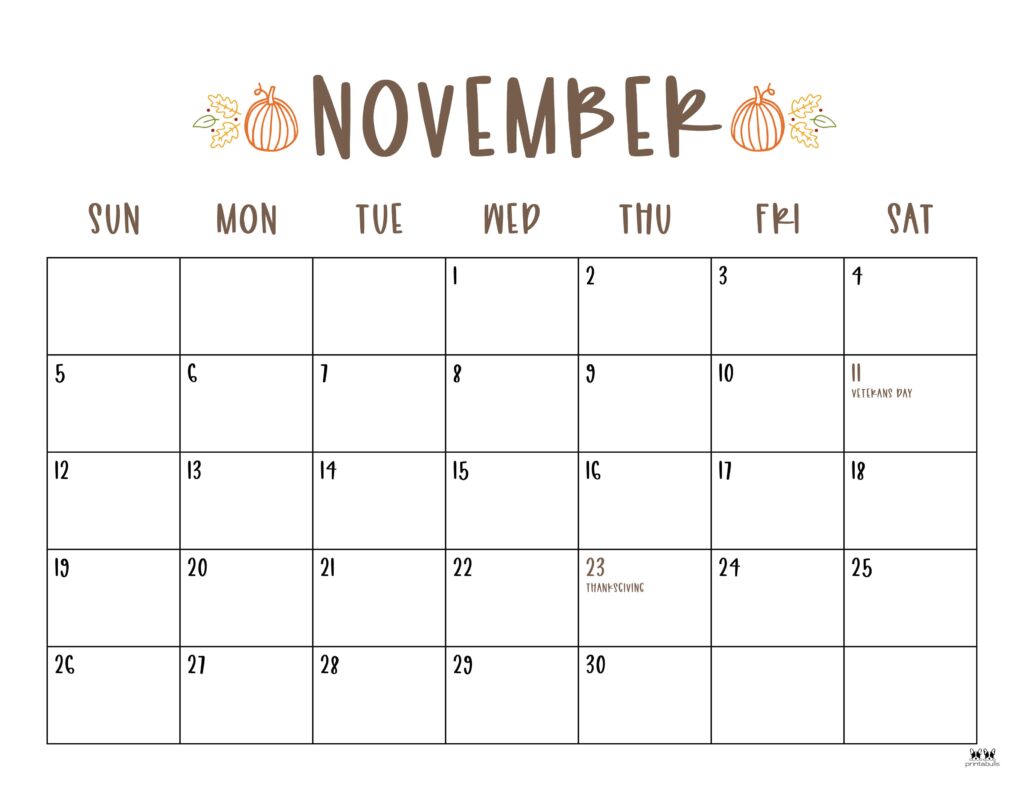 November calendars