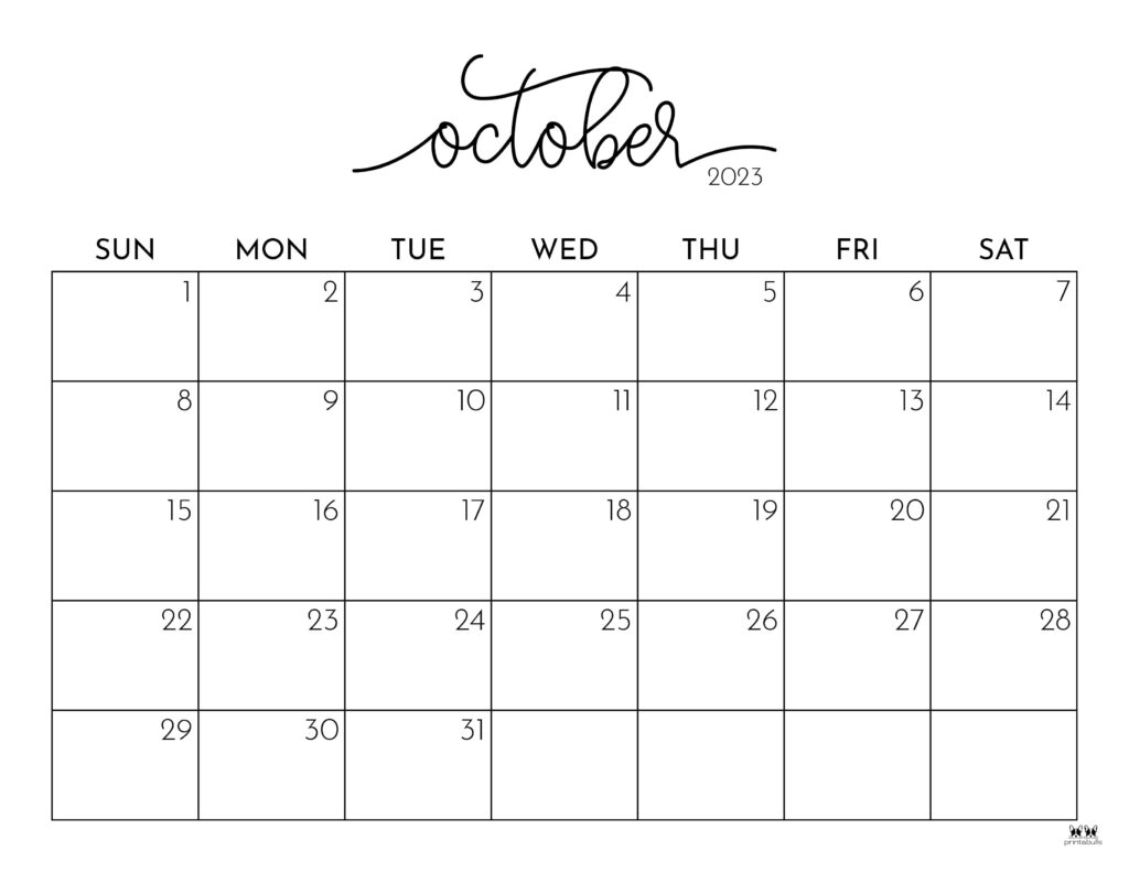 October calendars