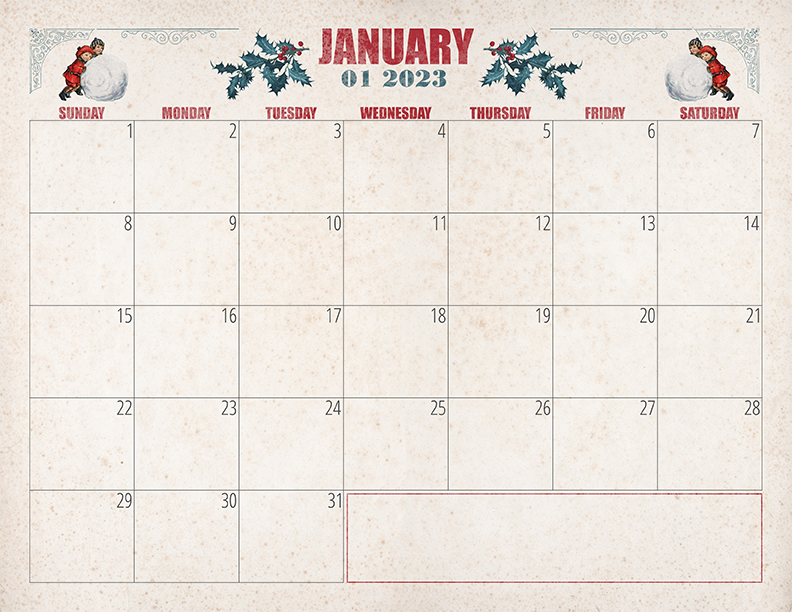 Free printable calendar