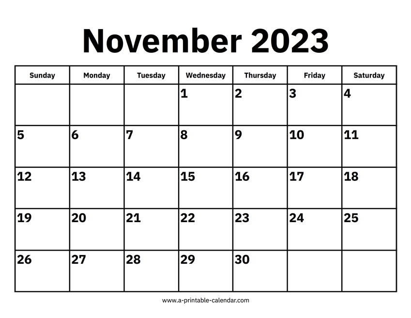 November calendar