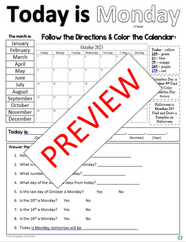 October calendar practice pages by mswilliamsclass tpt