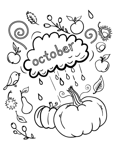 Free october coloring page