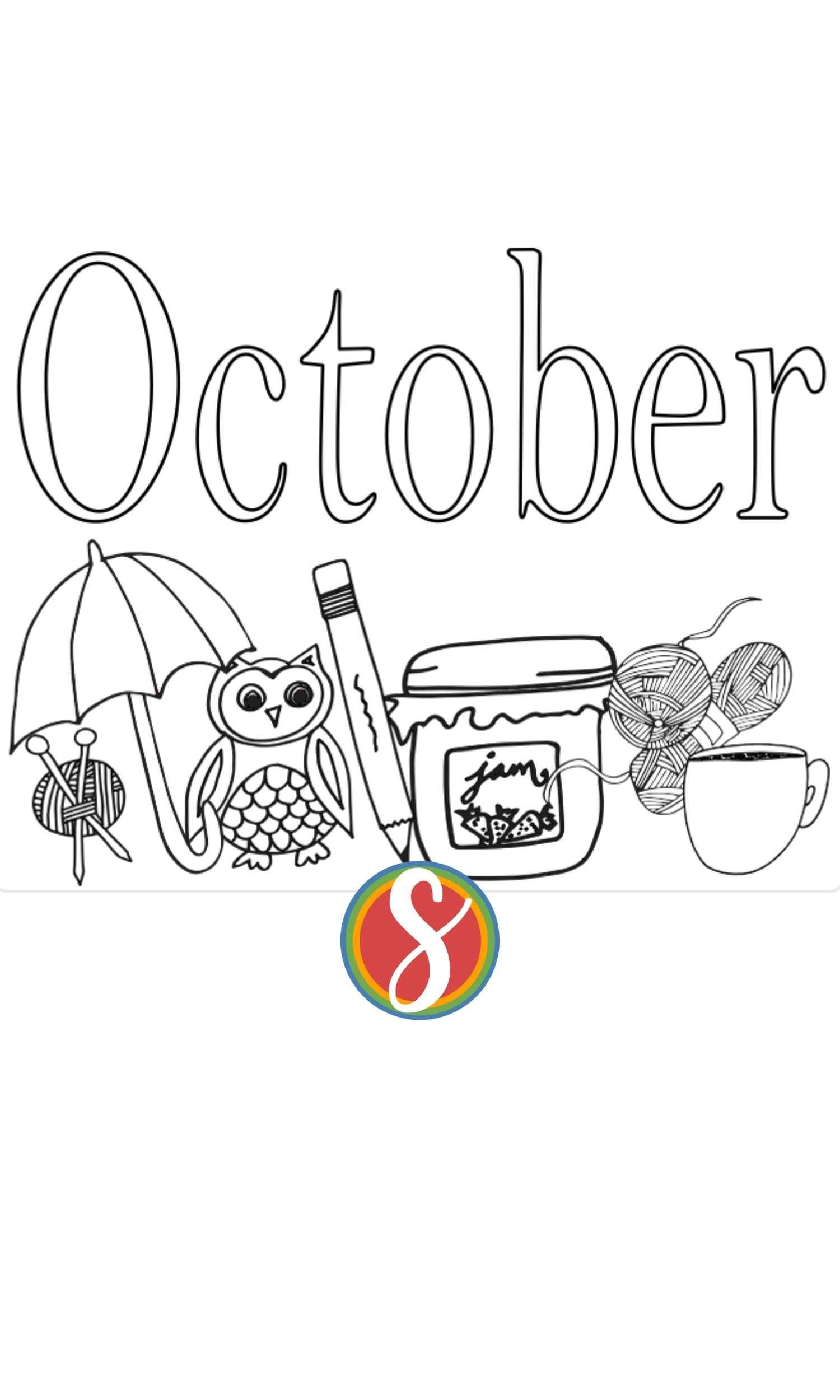 Free october coloring pages â stevie doodles