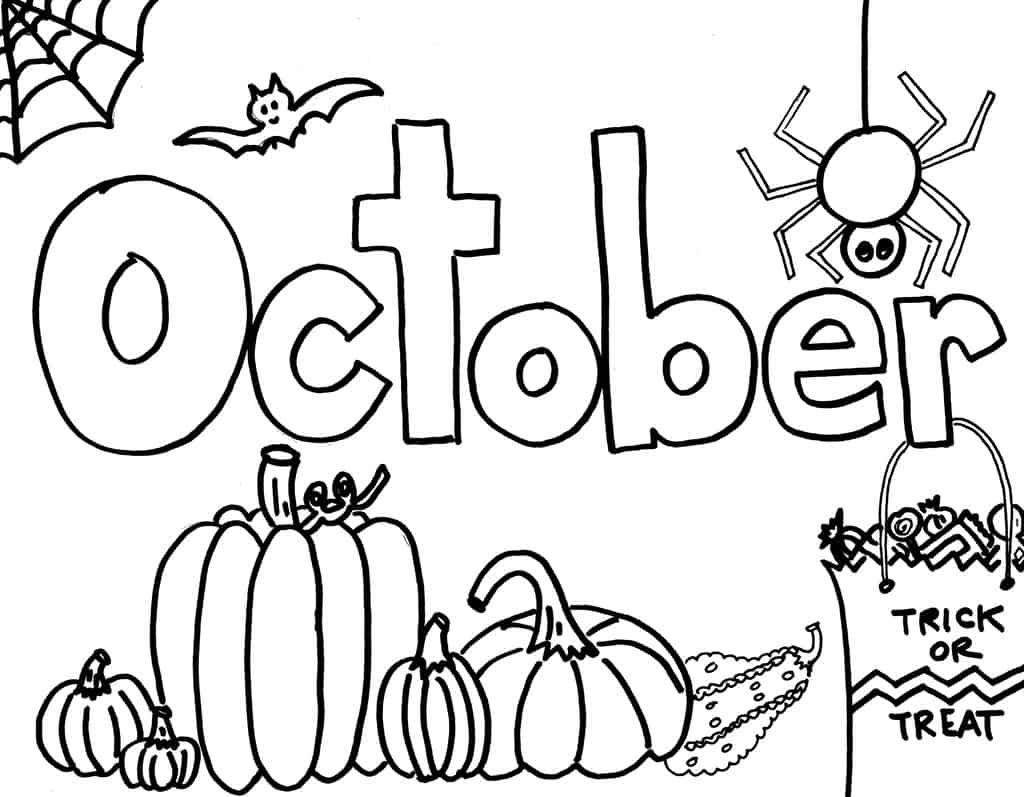 Printable monthly coloring pages