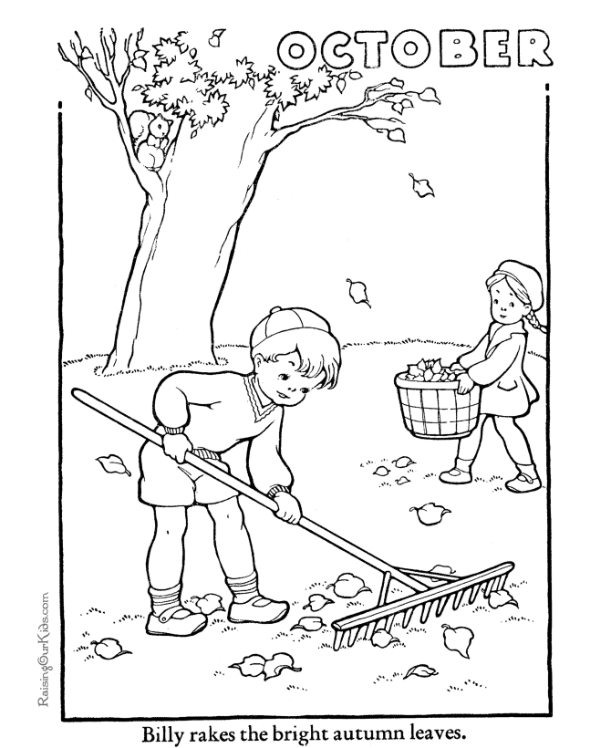 October coloring page for the drummer and the wright county journal press