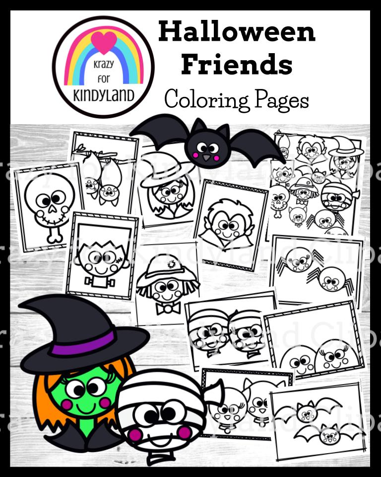 October coloring pages booklet bundle fire safety pumpkin bat halloween