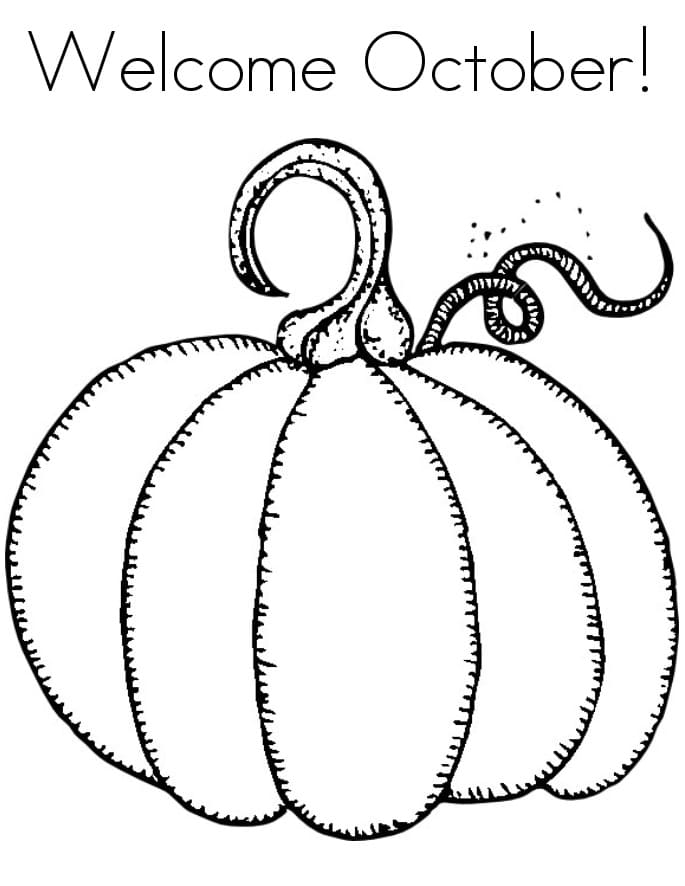 Wele october coloring page