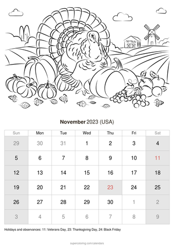 November calendar