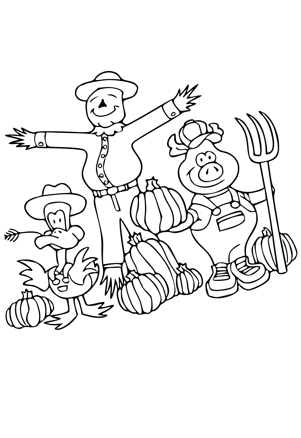 Free printable october farm coloring page for adults and kids