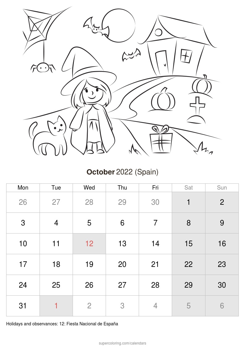 October calendar