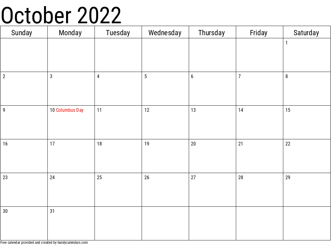 October calendars