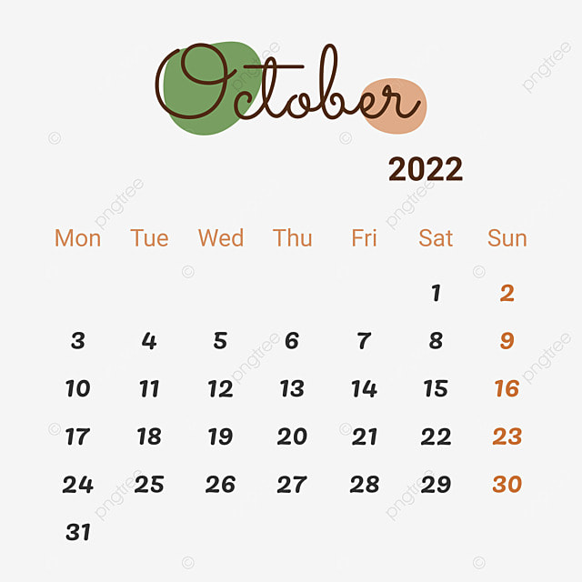 October calendar vector design images october calendar with aesthetic blob october october calendar kalender oktober png image for free downlâ october calendar prt planner creative gifts for boyfriend