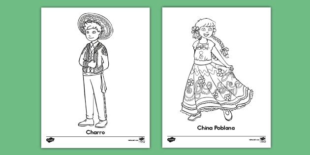 Traditional mexican clothing coloring sheets teacher