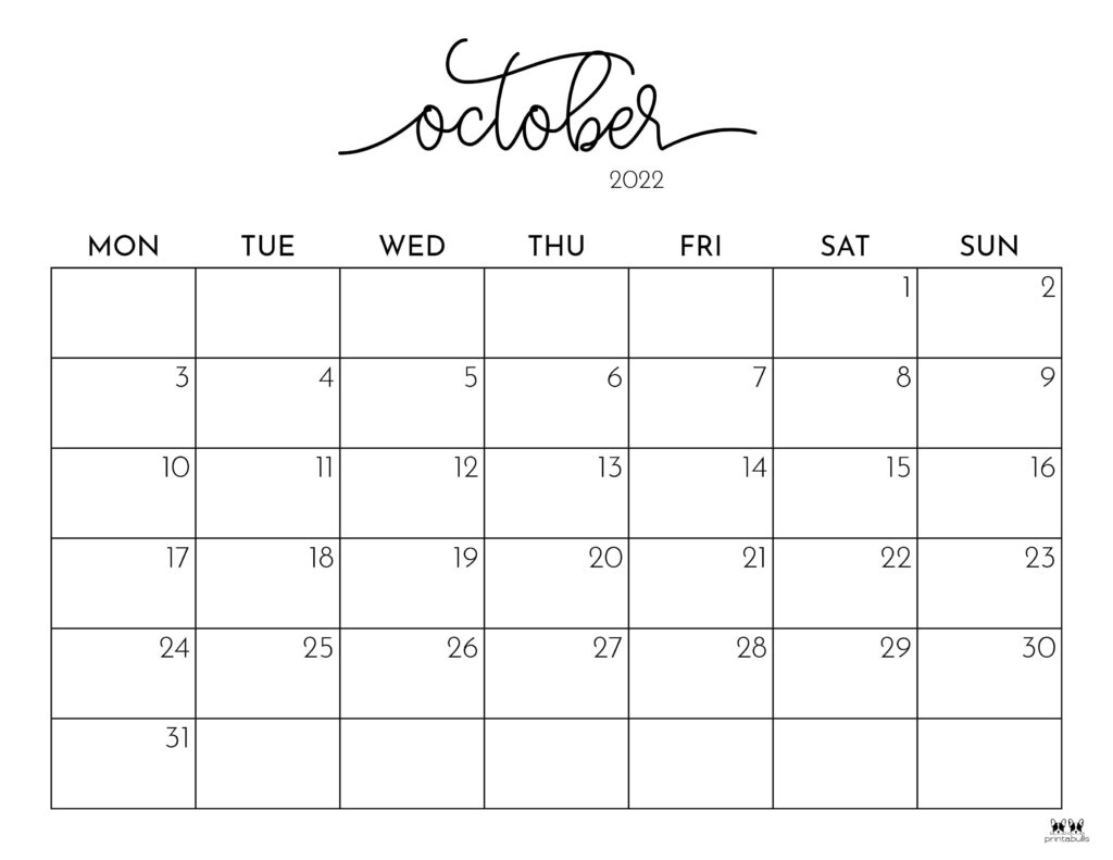 October calendars