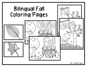 Spanish fall coloring pages tpt