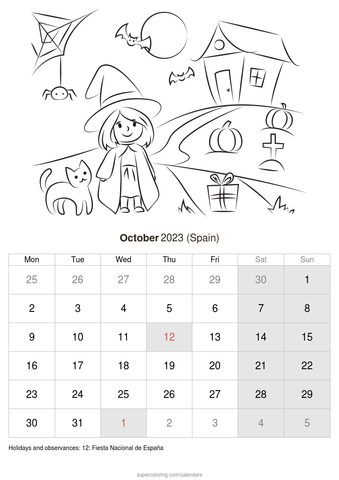 October calendar