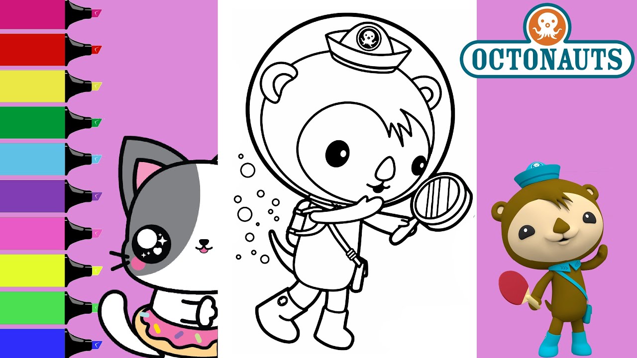 Coloring the octonauts shellington sea otter coloring book pages sprinkled donuts jr