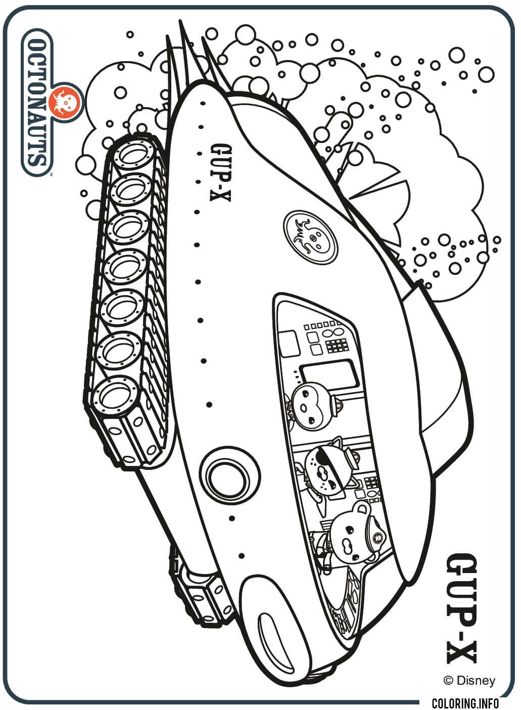 Gupx octonauts vehicle coloring page printable