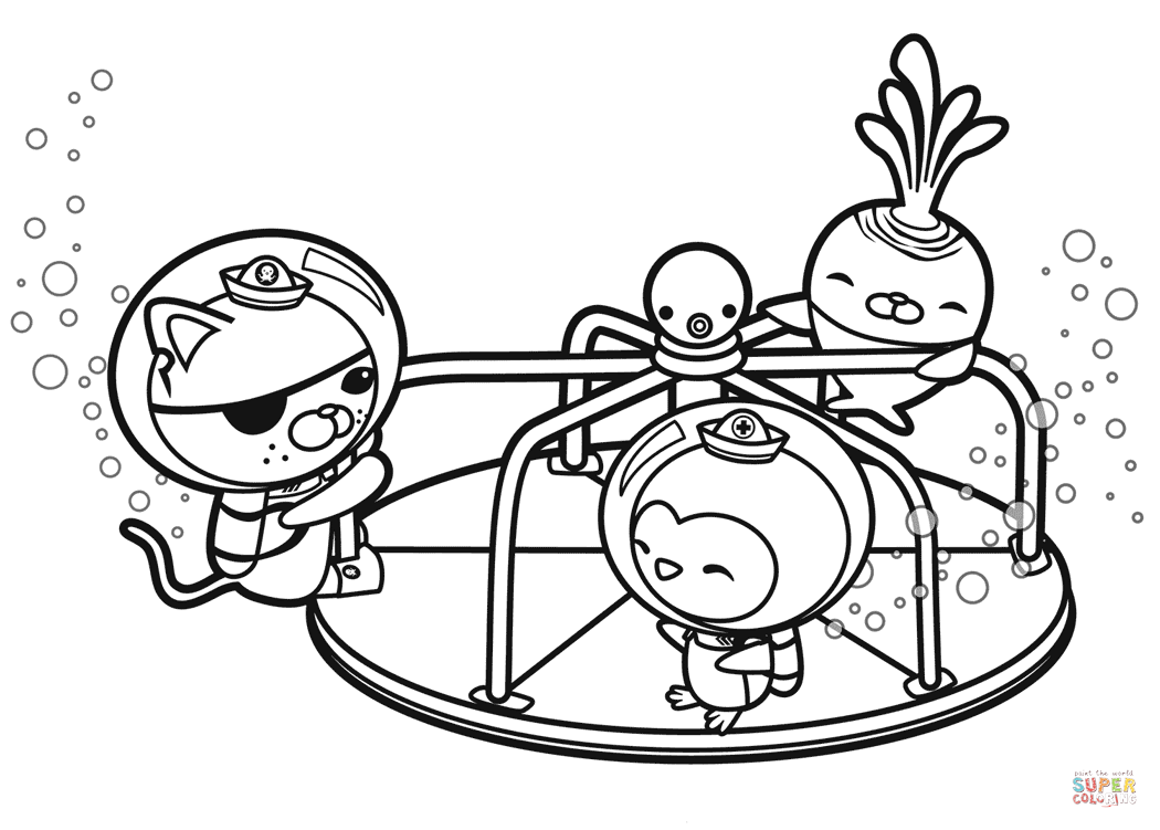Friends are found on a merry go round coloring page free printable coloring pages