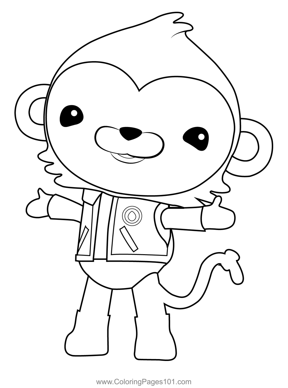 Paani the monkey octonauts coloring page for kids