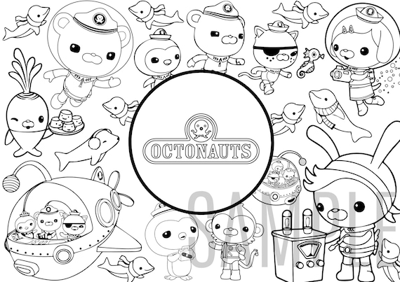 Octonauts kids happy birthday digital personalisable placemat childrens party bag filler printable colouring pages digital decorations