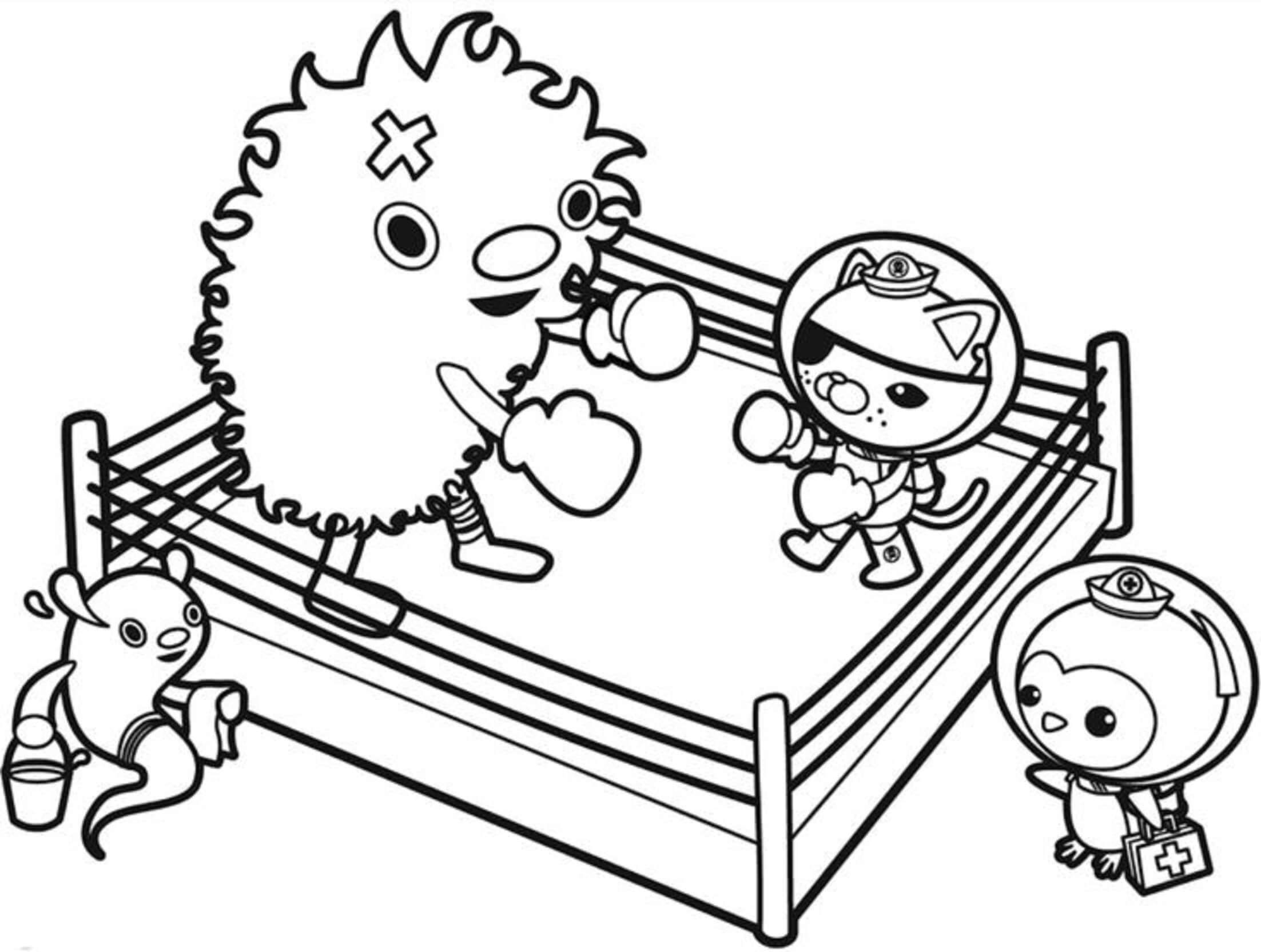 Octonauts boxing coloring page