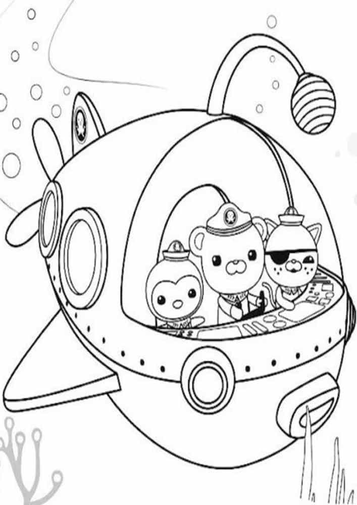 Free easy to print octonauts coloring pages