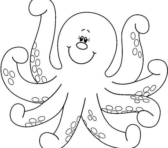 Free easy to print octopus coloring pages