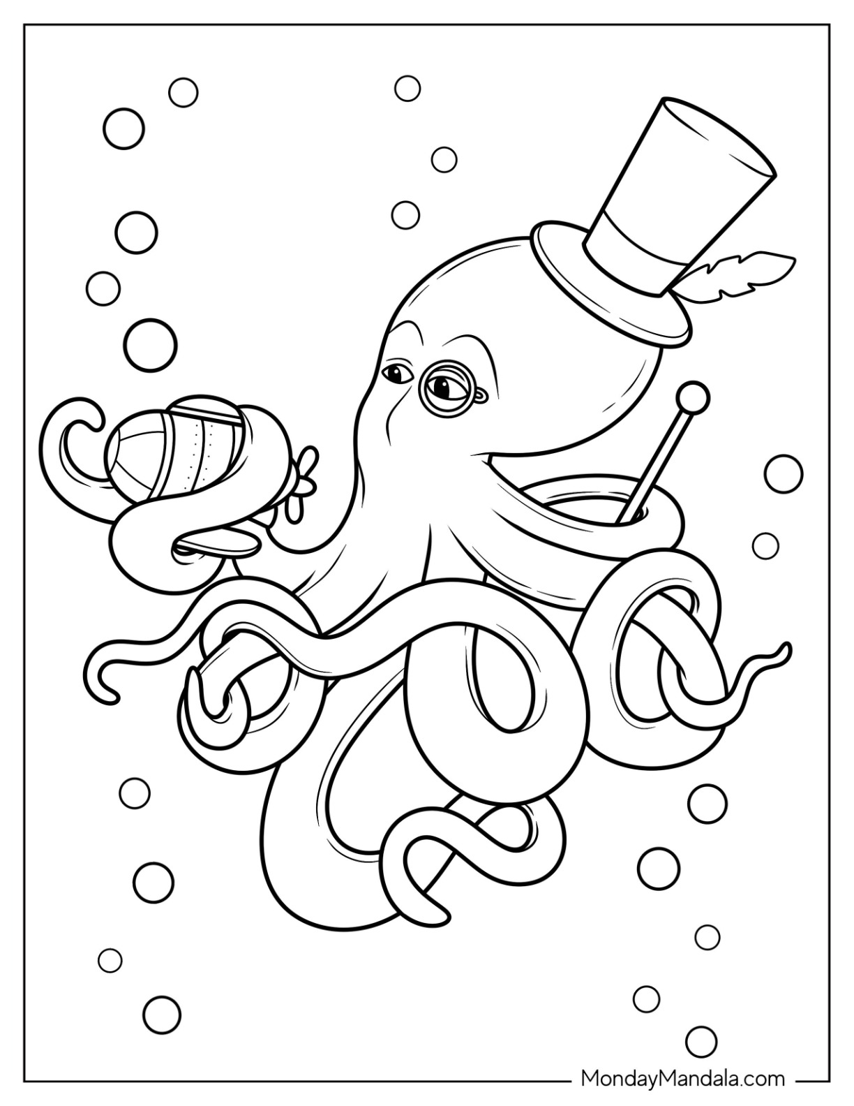 Octopus coloring pages free pdf printables